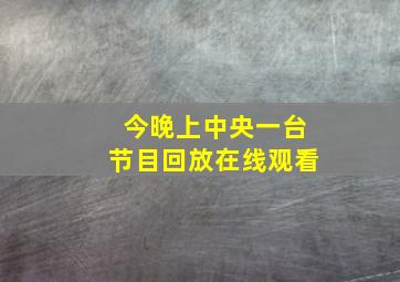 今晚上中央一台节目回放在线观看