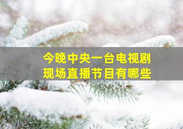 今晚中央一台电视剧现场直播节目有哪些