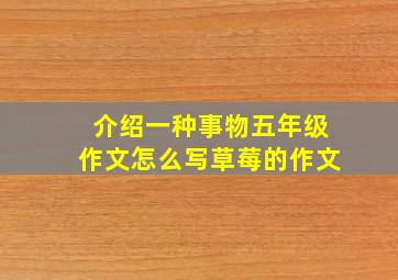 介绍一种事物五年级作文怎么写草莓的作文