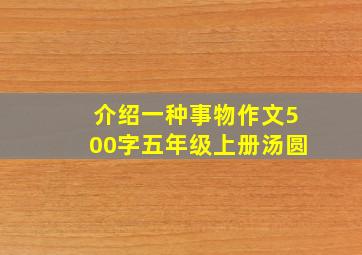 介绍一种事物作文500字五年级上册汤圆