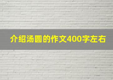 介绍汤圆的作文400字左右