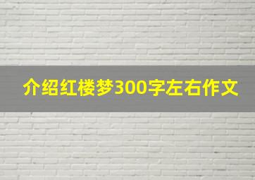 介绍红楼梦300字左右作文