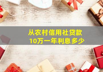 从农村信用社贷款10万一年利息多少