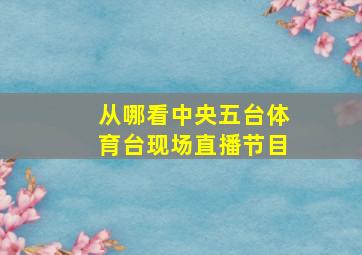 从哪看中央五台体育台现场直播节目