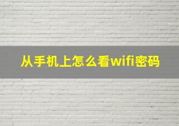 从手机上怎么看wifi密码