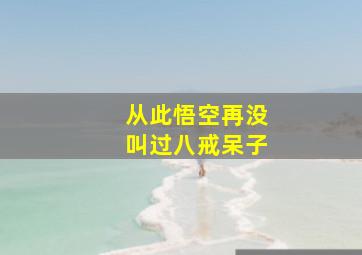 从此悟空再没叫过八戒呆子