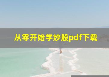 从零开始学炒股pdf下载