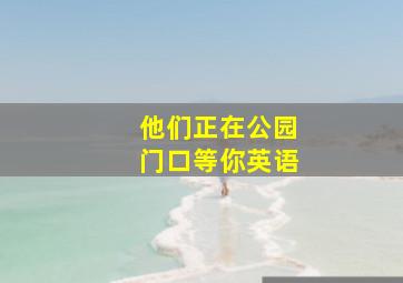 他们正在公园门口等你英语