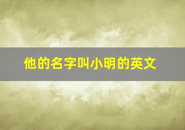 他的名字叫小明的英文