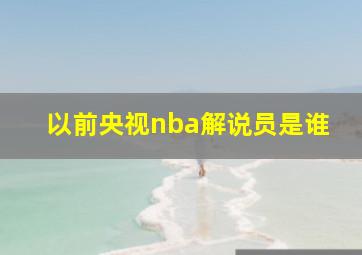 以前央视nba解说员是谁