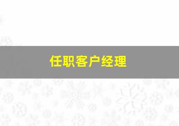 任职客户经理