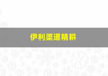 伊利渠道精耕