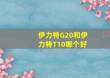 伊力特G20和伊力特T10哪个好