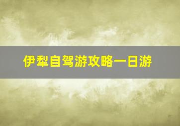 伊犁自驾游攻略一日游