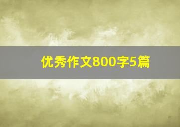 优秀作文800字5篇