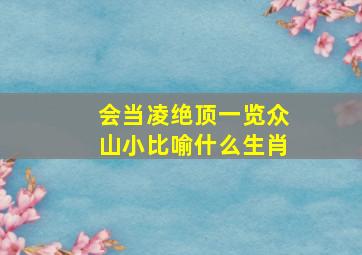 会当凌绝顶一览众山小比喻什么生肖