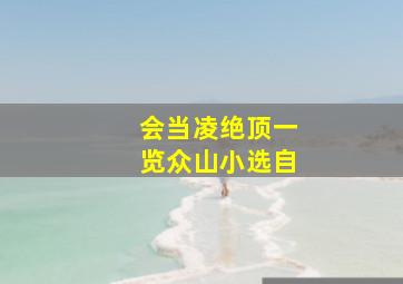 会当凌绝顶一览众山小选自