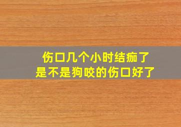 伤口几个小时结痂了是不是狗咬的伤口好了