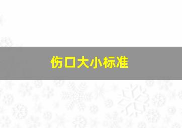 伤口大小标准