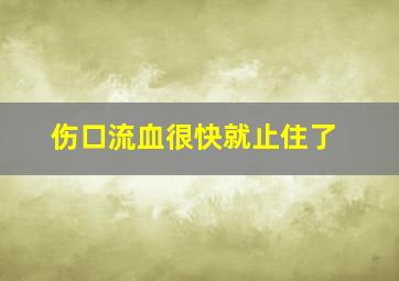 伤口流血很快就止住了