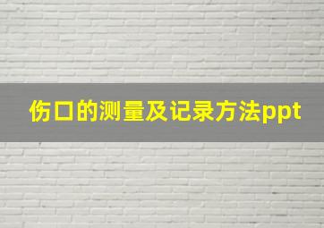 伤口的测量及记录方法ppt