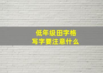 低年级田字格写字要注意什么