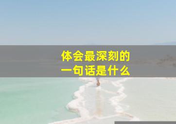 体会最深刻的一句话是什么