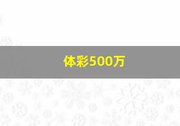 体彩500万