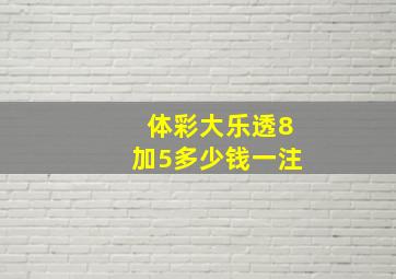 体彩大乐透8加5多少钱一注