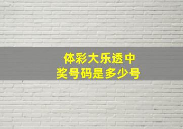 体彩大乐透中奖号码是多少号