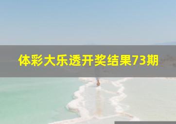 体彩大乐透开奖结果73期