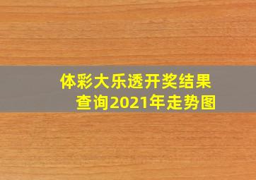 体彩大乐透开奖结果查询2021年走势图