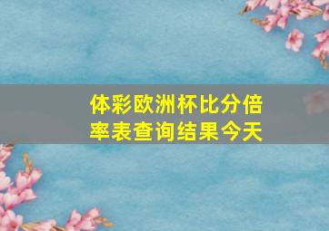 体彩欧洲杯比分倍率表查询结果今天