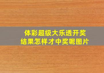 体彩超级大乐透开奖结果怎样才中奖呢图片