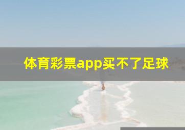 体育彩票app买不了足球