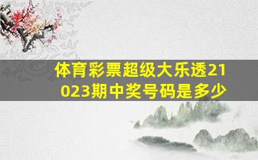 体育彩票超级大乐透21023期中奖号码是多少