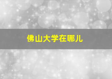 佛山大学在哪儿