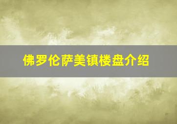 佛罗伦萨美镇楼盘介绍