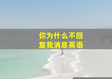 你为什么不回复我消息英语