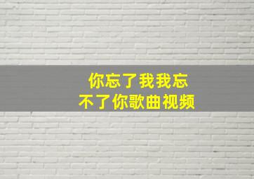 你忘了我我忘不了你歌曲视频