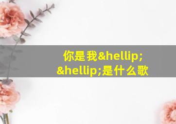 你是我……是什么歌