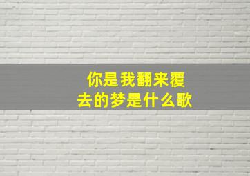 你是我翻来覆去的梦是什么歌