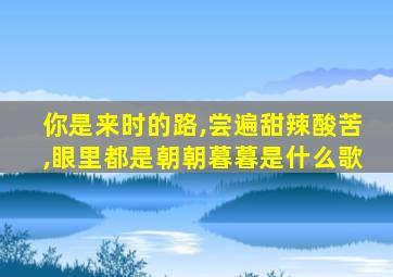 你是来时的路,尝遍甜辣酸苦,眼里都是朝朝暮暮是什么歌