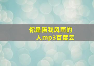 你是陪我风雨的人mp3百度云