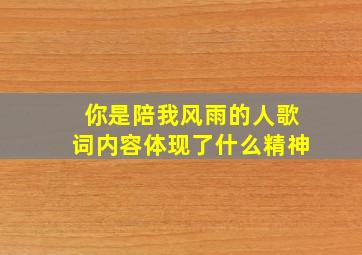 你是陪我风雨的人歌词内容体现了什么精神