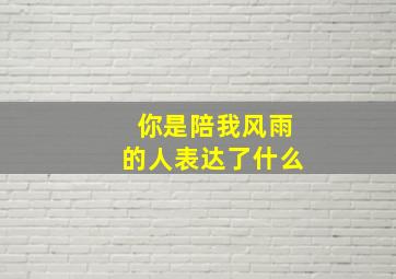 你是陪我风雨的人表达了什么