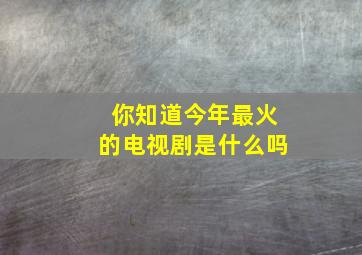 你知道今年最火的电视剧是什么吗