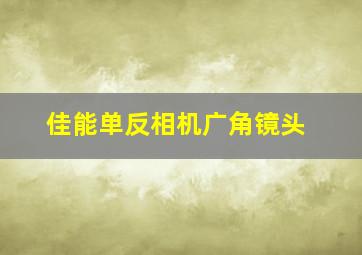 佳能单反相机广角镜头