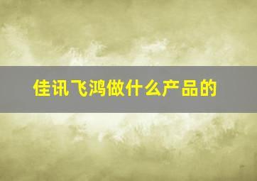 佳讯飞鸿做什么产品的