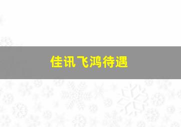 佳讯飞鸿待遇